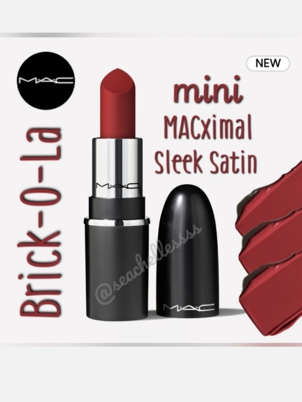 MAC Cosmetics Mini MACximal Sleek Satin Lipstick Brick-O-La Brand New in Box